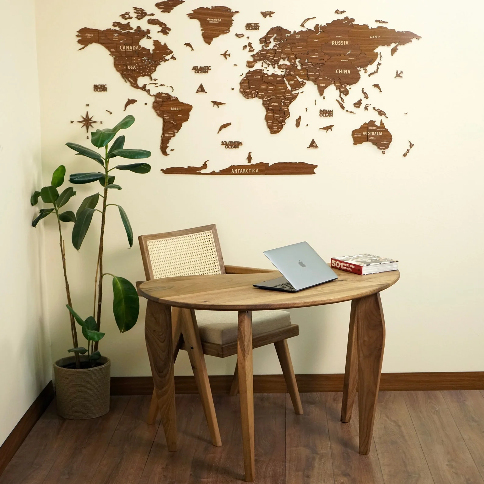 Bean Shaped Walnut Desk - Mid Century Modern Style - Image 10