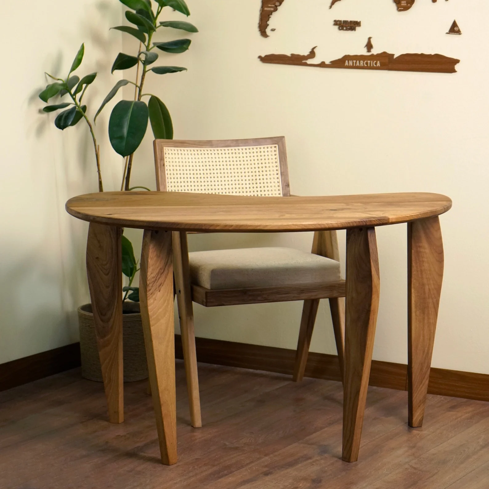 Bean Shaped Walnut Desk - Mid Century Modern Style - Image 7