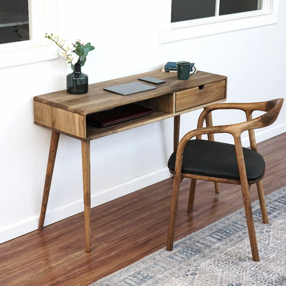 Boho Desk with Drawers - Solid Wood Desk for Small Spaces - Image 11