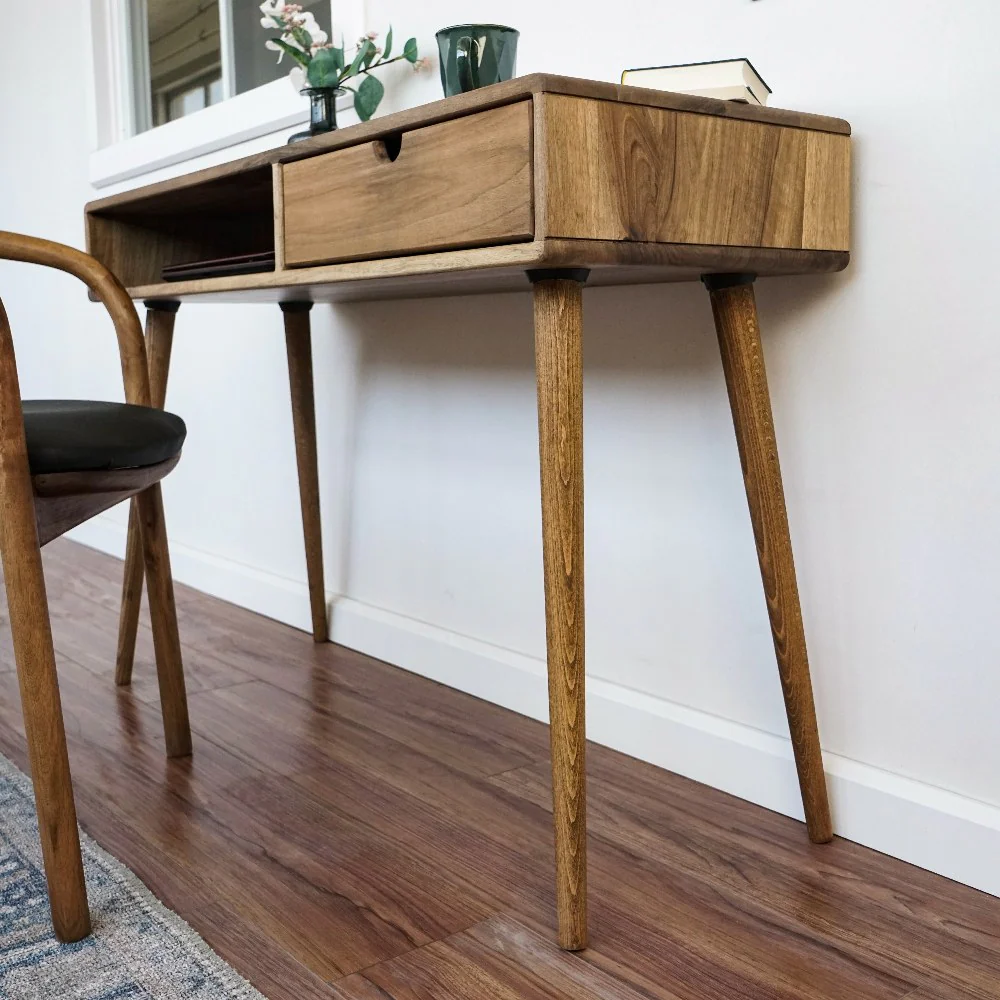 Boho Desk with Drawers - Solid Wood Desk for Small Spaces - Image 16