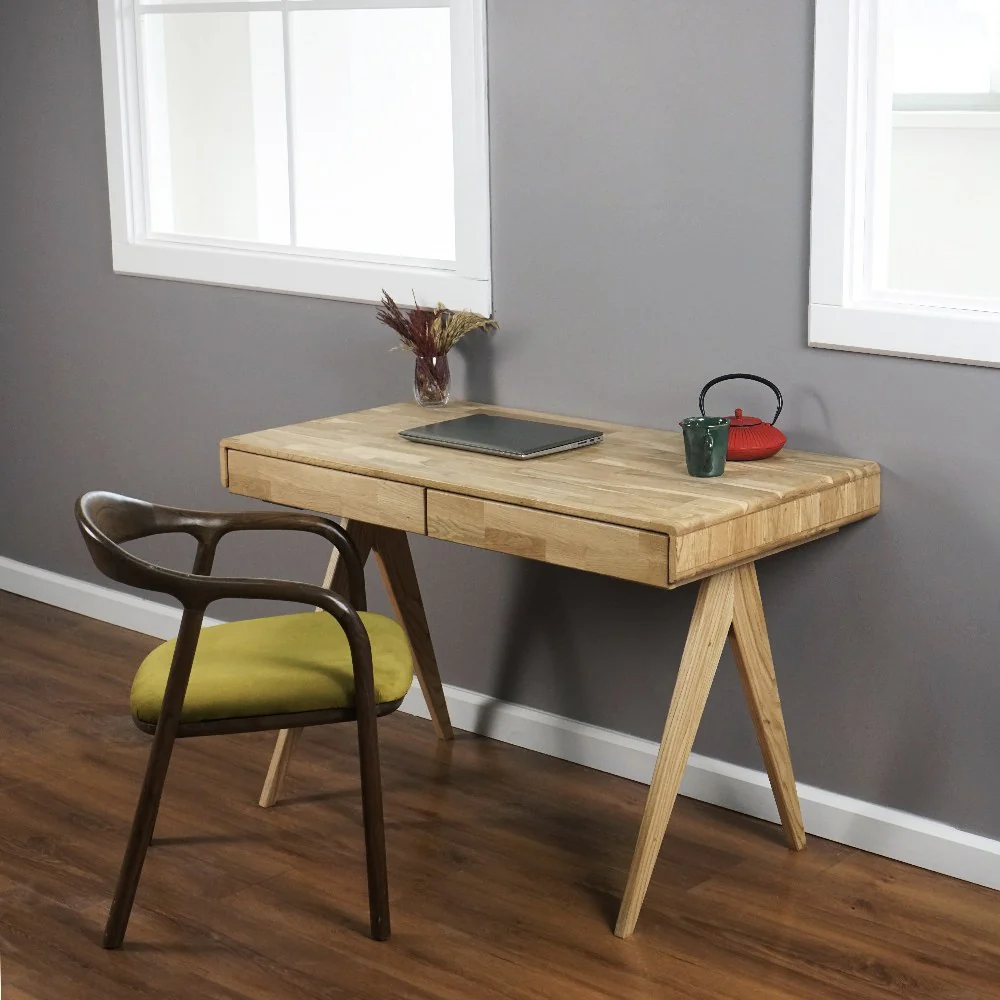 Light Oak Desk with File Drawer - Boho Desk - Image 12
