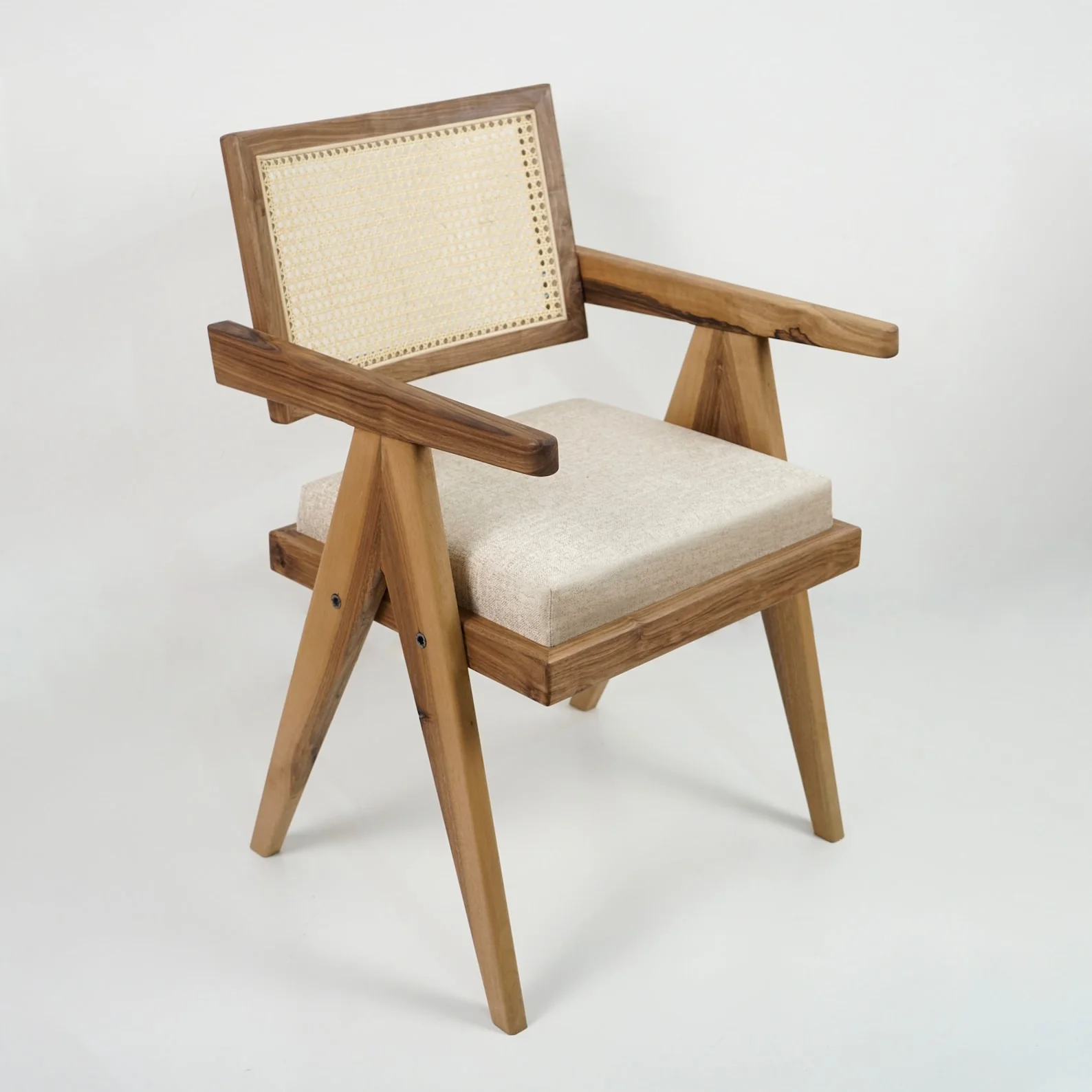 Pierre Jeanneret Dining Armchair - Chandigarh Walnut Chair - Image 4