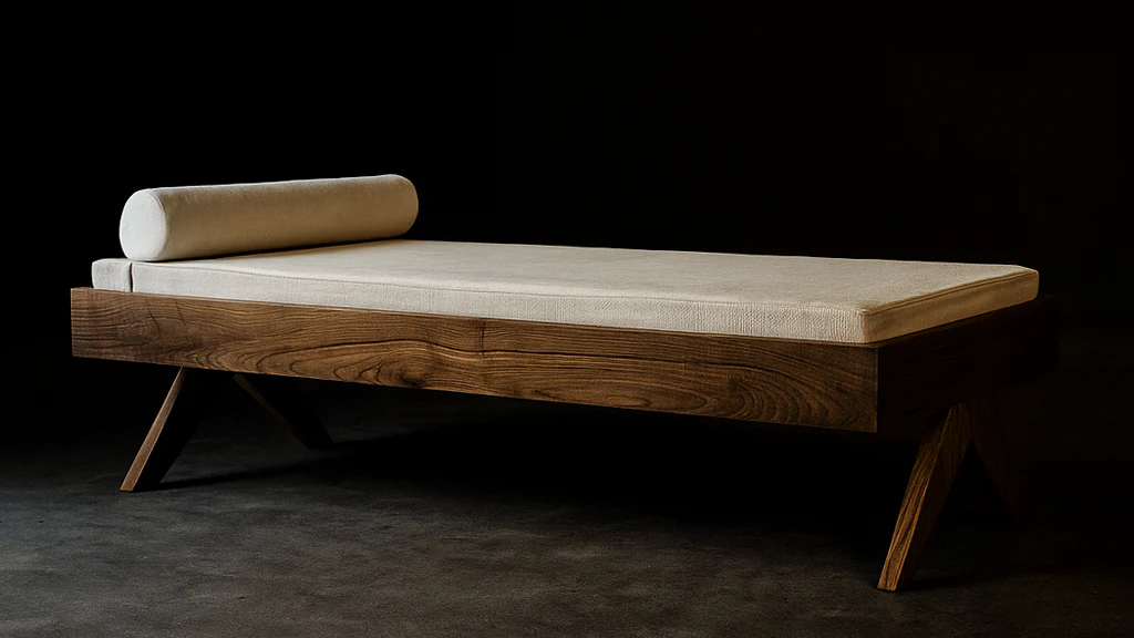Pierre Jeanneret Solid Wood Daybed - Mid Century Modern Furniture - Image 5