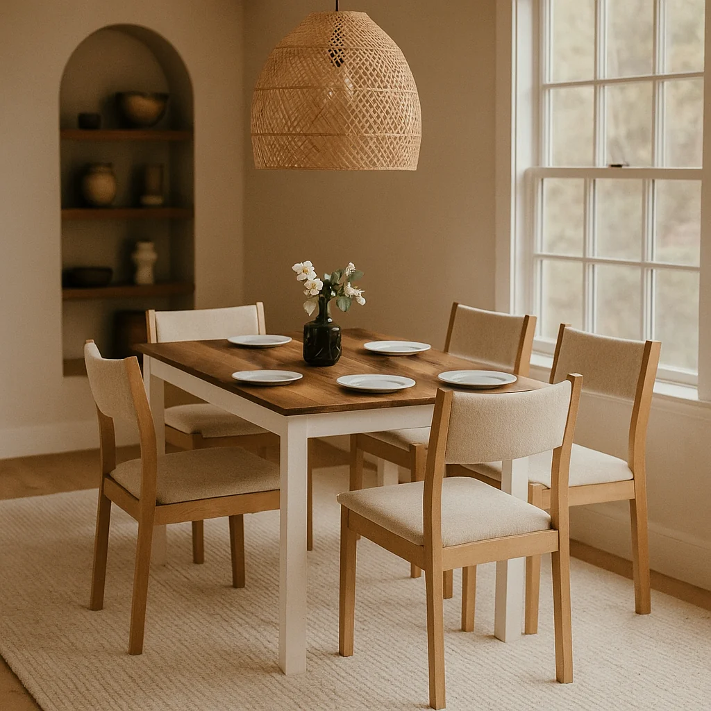 Scandinavian Kitchen Table - Walnut Rectangle Parson Table - Image 3