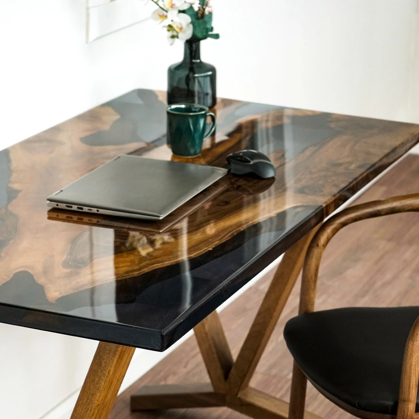 Walnut Desk With Epoxy Details - Image 10