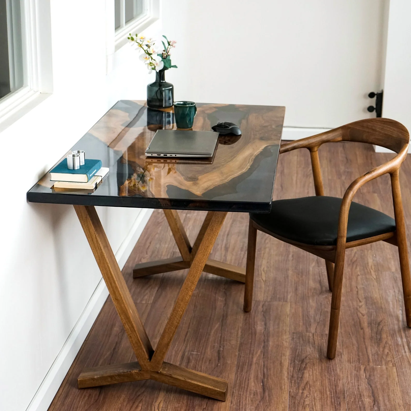 Walnut Desk With Epoxy Details - Image 13