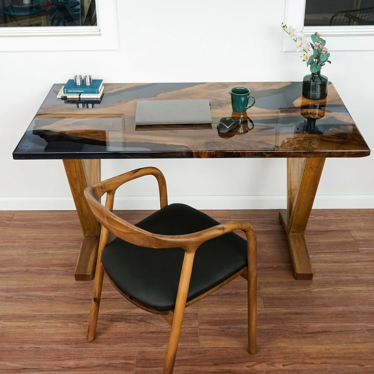 Walnut Desk With Epoxy Details - Image 15