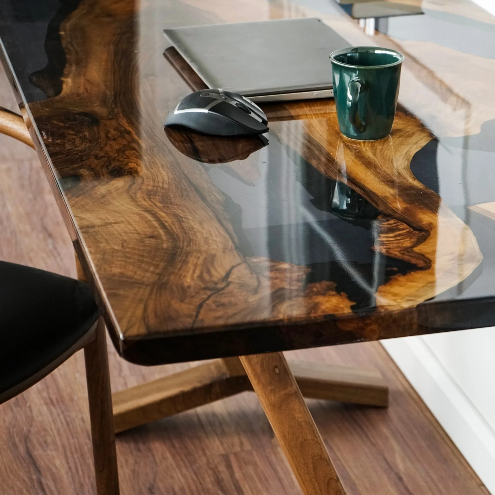 Walnut Desk With Epoxy Details - Image 16