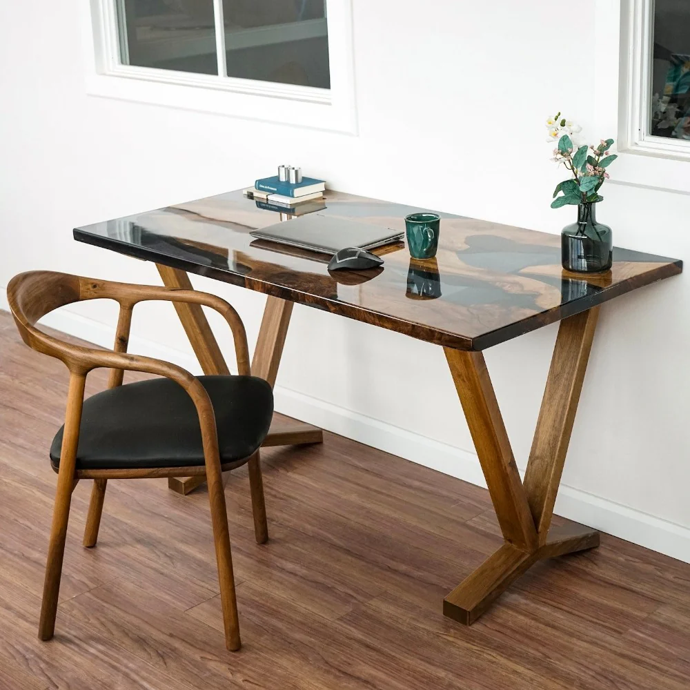 Walnut Desk With Epoxy Details - Image 7